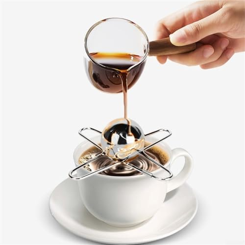 SPORTARC Boule de glace réutilisable en acier inoxydable, pierres de refroidissement pour whisky, boule de glace avec support, boule de glaçons expresso café (A), 5UMP5VBVQ1C09W325ZLKAD579IR