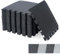 Nisorpa 18-Piece Floor Protection Mat Fitness 30 x 30 cm EVA Foam Puzzle Mat 1.2 cm Thick Sports Mat Black Leaf Pattern