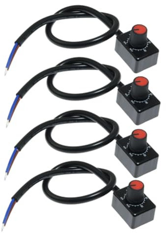 Rordigo LED-Dimmer mit Knopf DC 0/1-10 V, passiver Niederspannungsdimmer, PWM-Dimmung für elektronische LED-Controller, dimmbar, 0-10 V oder 1-10 V, 4 Stück