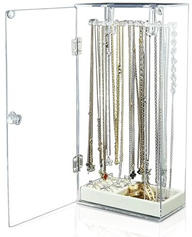 WIYETY Porte-Bijoux en Acrylique: 24 Support Rotatif Transparent Porte-Collier en Acrylique, pour Bracelets, Boucles D'Oreilles - Rangement Collier