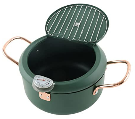 LABRIMP Freidora Medición De Temperatura Sartén Japonesa Antiadherente Mini Sartén para Tempura para Cocina De Inducción Escurrible para Cocina Japonesa