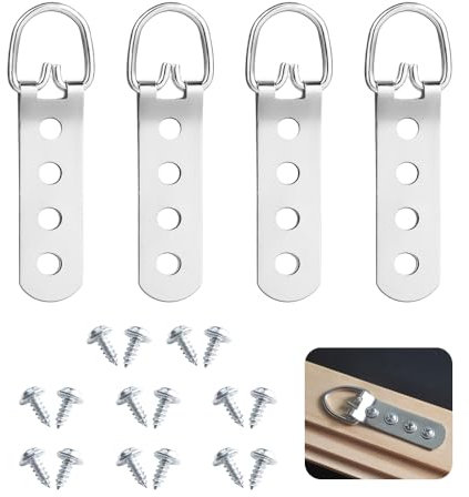 Bieiyhe 4 Pezzi Attaccaglie per Quadri con 16 Viti,Ganci per Appendere Quadri,Ganci Quadro Pesante,Ganci per Cornici Per Foto,Ganci per Appendere Foto,Ganci per Appendere Tele,Gancetti per Quadri