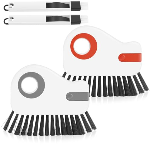 2 Stück 2-in-1 Groove Cleaning Brush, Sackgasse Bürsten Für Fensterfugen, Rillenreinigungsbürste Mit Verstecktem Schaber, Fensterrillen Reinigungsbürste Für Den Hausgebrauch