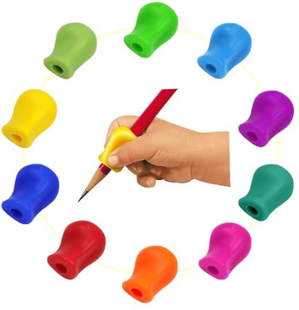 LIANRISES 10 Pezzi Silicone Gommini Impugnatura Matita Bambini Gommino Impugnatura Matita Gommini Per Impugnatura Corretta Impugnatura Penna Bambini Adulti E 2 Gomme Da Cancellare