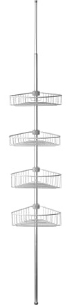 TATAY Etagere Salle de Bain Telescopique 4 Paniers | Aluminium anticorrosion et anti-humidité | Système à pression | Supporte 40kg | Etagere Telescopique Douché Ajustable – 35,5x21,5x27cm – Métal