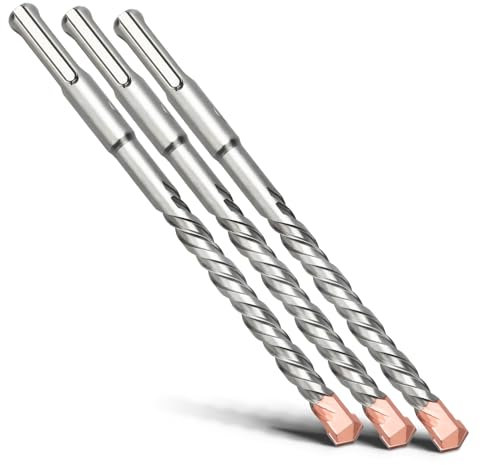 MOXPIFY 3 brocas SDS Plus de 12 x 160 mm con doble hélice, para hormigón, piedra, piedra natural