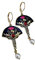 Creative-Flower Drop Earrings Women Ethnic Black Enamel Fan-shaped Earrings Pearl Pendant Statement Earrings Jewelry-Decoration