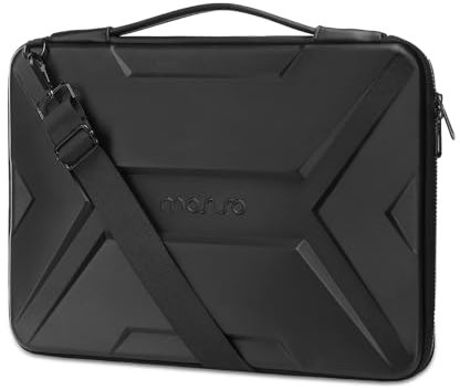 MOSISO 15.6 inch Hard Shell Laptop Sleeve Shoulder Bag, Waterproof Shockproof Protective Artistic Geometric EVA Computer Bag Compatible with MacBook Pro 16 inch, HP, Dell, Lenovo Notebook, Black