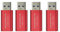 Deswtrer Bloqueur de DonnéEs USB 4 PièCes, DéFenseur du Vol de DonnéEs USB Uniquement pour Une Charge, ProtèGe Contre Le Piratage de Jus, Refuse Le Piratage Rouge