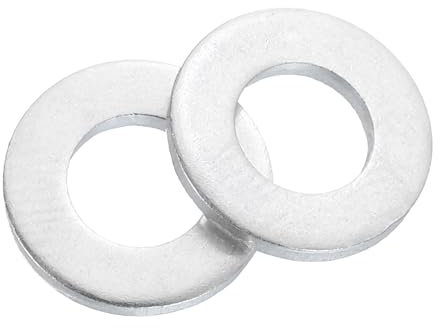 sourcing map Lot de 100 rondelles plates en aluminium, M6 x 12 x 1,5 mm, joints d'étanchéité ronds pour vis, boulons, accessoires de réparation de machines, construction extérieure