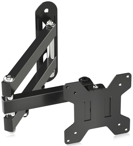 Suptek Full Motion TV Wall Mount Bracket for Most 13-30 inch TVs and Monitors, Flat and Curved TVs up to 28lbs, Tilt Swivel and 16.9 inch Extension, Max VESA 100x100mm, Black, MA2776
