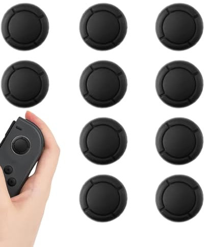 TPZORJX 5 Pares Thumb Grip Set, Tapones para Joystick,Tapas de Silicona para Joystick del Nintendo Switch,Cubiertas de Agarre Negro para el Control, Mejora la Experiencia de Juego