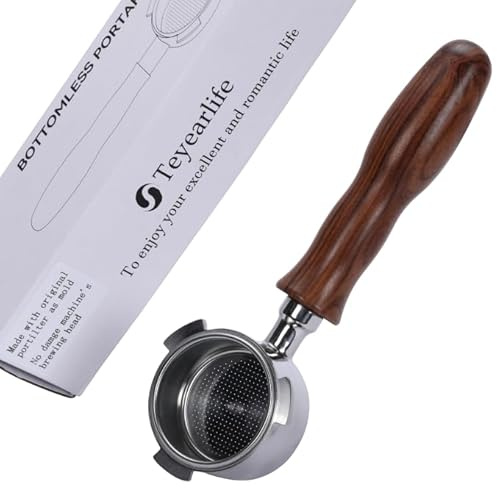 Teyearlife 51mm bottomless portafilter 3 ear for delonghi EC680 EC685 EC885 and SMEG ECF01 Include 304 Stainless Steel Filter Basket.perfect for espresso enthusiasts and family baristas