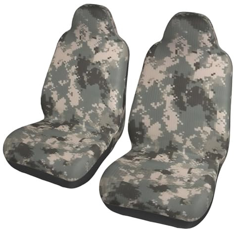 DFEPFKGOKL Armee Digital Camouflage Universal Autositzbezüge Vorderes Paar Autositzbezug 2 Stück Auto Sitzbezüge Leicht zu reinigen & Haltbarkeit Passend für die meisten Autos, SUVs, LKWs