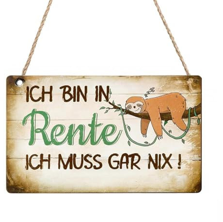 14 * 25 CM Ruhestand Geschenke für Männer und Frauen “ICH BIN IN RENTE” Holzschild für Wand, Wand Abschied Ruhestand Geschenk Ruhestand Deko und Renteneintritt Geschenkidee für Rentner und Rentneri