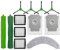 Pièces de rechange compatibles avec iRóbot Rómba COMBO 10 MAX, lot de 12 accessoires comprenant 2 brosses principales, 3 filtres, 4 brosses latérales, 2 sacs à poussière, 1 serpillère