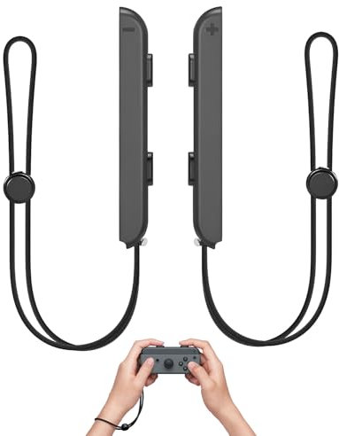 Kuugeo 1 Paire Dragonnes pour Manette,Dragonne pour Manette de Jeu avec Verrouillage Automatique,Dragonnes pour Nintendo Switch,Bracelet Contrôleur Réglable,Noir