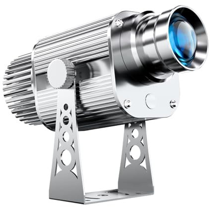 RTYUIOTG Projecteur GOBO 20W Projecteur de logo LED Lumière de rotation d'image Gobos personnalisés pour entreprise restaurant magasin publicité de mariage utilisation intérieure extérieure (Argent)