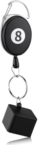 Thinp Porta gessetti da biliardo, porta gessetti retrattile per stecca da biliardo, con portachiavi, accessori per gli amanti del biliardo