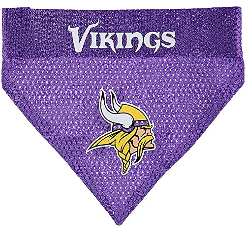 Pets First NFL DOG BANDANA - MINNESOTA VIKINGS REVERSIBLE PET BANDANA. 2 Sided Sports Bandana with a PREMIUM Embroidery TEAM LOGO, Large/X-Large. - 2 Sizes & 32 NFL Teams available