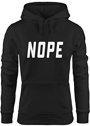 MoonWorks Kapuzen-Pullover Damen Nope Hoodie schwarz L
