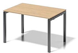 BISLEY Cito Schreibtisch, 740 mm höhenfixes U-Gestell, Metall, Mp334 Dekor Ahorn, Gestell Anthrazitgrau, 80 x 120 x 85 cm