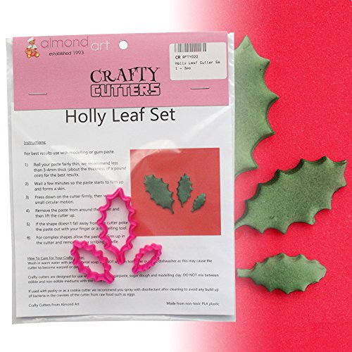 Holly Leaf Cutter Set - 3pc - Christmas Cake Decoration & Cupcake Topper Cutters