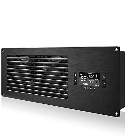 AC Infinity AIRFRAME T7 Black, High-Airflow Cooling Fan System 400mm | Exhaust Airflow, for AV Equipment Rooms, Closets, and Enclosures, 16-Inch