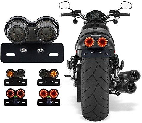 ZYTC LED 40W Motorrad Bremslicht hinten Blinker Kennzeichenbeleuchtung Halterung