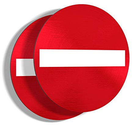 imaggge.COM Panneau Rigide Sens Interdit - Accès Interdit - Propriété privée - Lot de 2 - Application sur Poteau, Mur, Porte de Garage - Ultra résistant - Aluminium (Pas PVC) - 20 cm