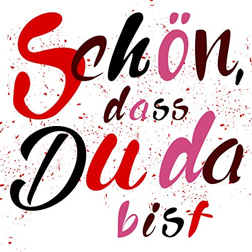 20 Servietten Schön, dass du da bist red/black zum Geburtstag, zur Taufe und Hochzeit 33x33cm