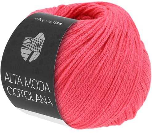 LANA GROSSA Alta Moda Cotolana | Edles Kettengarn aus 45% Schurwolle (Merino superwash), 45% Pima Baumwolle & 10% Polyamid| 50g Wolle zum Stricken & Häkeln | 150m Garn FB 4
