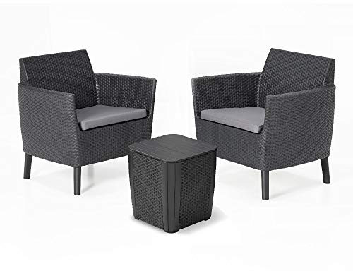 Keter Salemo Balcony Set mit Luzon Table, Gartenmöbel, Graphit
