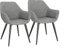 WOLTU Esszimmerstühle 2er Set Küchenstühle Wohnzimmerstühle Polsterstühle Sessel, Armlehnstühle mit Rückenlehne, für Esszimmer, Küche, Wohnzimmer, Kunstleder, Metallbeine, Grau, BH251gr-2