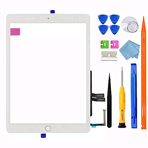 JPUNG Digitizer Écran Tactile de Rechange pour iPad 6 (6e génération 2018) numériseur 9.7, pour la 6ème génération A1893 A1954, avec Bouton Home, kit de réparation complet