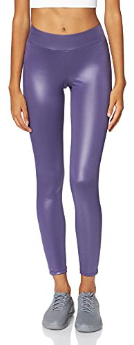 Urban Classics Ladies Imitation Leather Leggings, Viola Scuro, M Donna