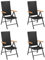 vidaXL 4X Gartenstuhl Klappstuhl Hochlehner Stuhl Stühle Gartenstühle Klappstühle Balkonstuhl Terrassenstuhl Gartenmöbel Poly Rattan Schwarz