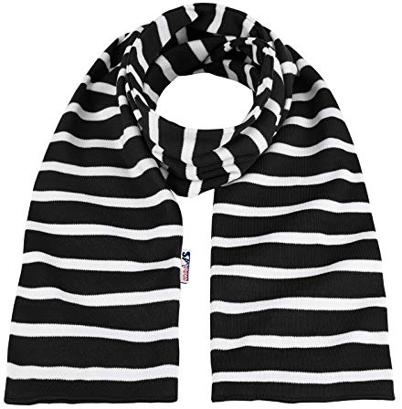Buddel Bini Versand Bretonischer Schal gestreift oder einfarbig Verschiedene Größen Modas Ringel Ringelschal (Farbe 99 schwarz/weiß, 20 x 160 cm)