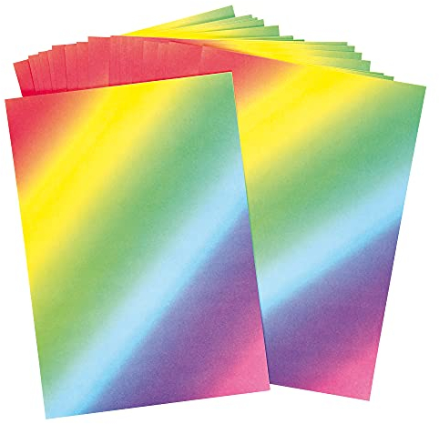 Baker Ross AX959 Regenbogen A4 Papier, 50er-Pack, Farbiges Kunstzubehör für Kinder, Bastelaktivitäten