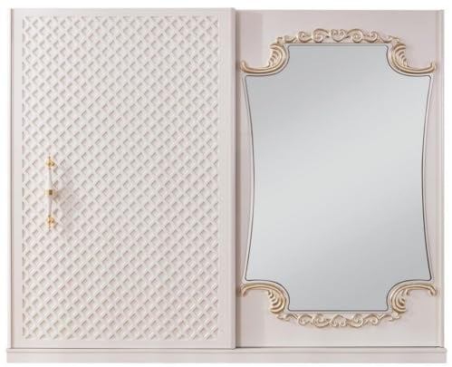 Casa Padrino Luxus Barock Schlafzimmerschrank Weiß/Gold - Massivholz Kleiderschrank mit 2 Schiebetüren - Barock Schlafzimmer Möbel - Edel & Prunkvoll