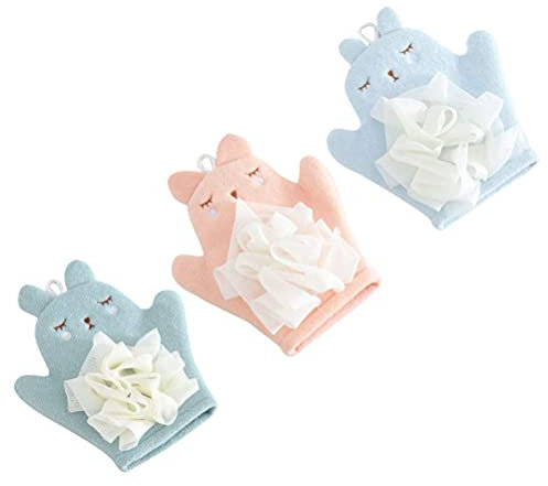 LIXBD 3 x Baby-Badehandschuhe/-handschuhe/-handschuhe/-handschuhe/-handpuppe für Babys und Kinder., Grün