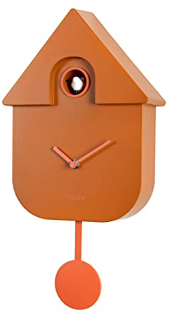 FISURA - Kuckucksuhr. Wanduhr. Original Geschenk Wanduhr. 3 AA-Batterien Nicht enthalten. Maße: 21,5 x 8 x 41,5 cm. ABS-Kunststoff. (Terrakotta)