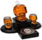 Skull Whiskey Decanter Set 800ml Skeleton Wine Decanter with 2 Skull Shot Glasses. Spooky Goth Drinking Glassware