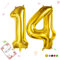 Smlpuame 102cm Folienballon Zahlen Luftballon 0-9 Geburtstag Golden Große 14 Ballons für Geburtstagsfeier Feierdekorationen, Heliumfolien Zahlenballons für Hochzeitstag
