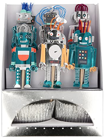 Meri Meri Roboter Cupcake Kit (24 Stück)