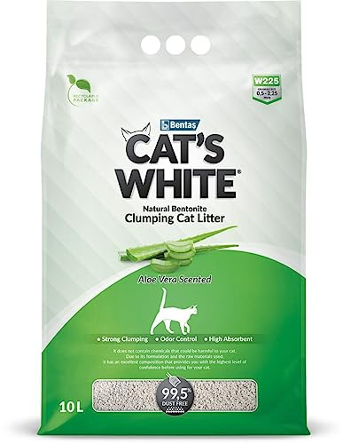 Cat's White Aloe Vera duftende Katzentoilette für Katzen, Geruchsabnahme für Katzen und Kätzchen, 10 l