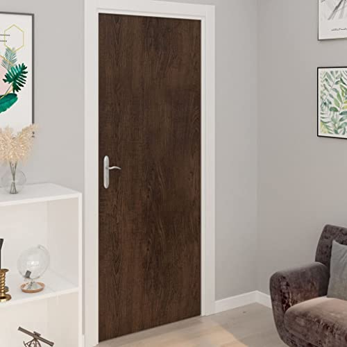 Casa & Giardino, Decorazione, Trattamenti Finestre, Pellicole Autoadesive Per Porte 4 Pezzi Rovere Scuro 210x90 cm PVC