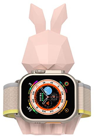 Sikai iWatch Charger Stand Compatible with All Apple Watch Series 8/SE2 (2022)/7/6/SE/5/4/3/2/1 (49/45/44/42/41/40/38mm), Cute Silicone Rabbit Charging Dock Station(Pink)