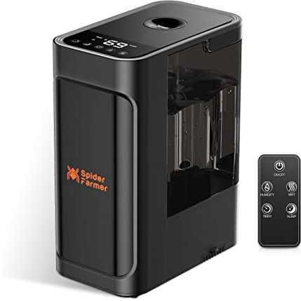 2025 Spider Farmer Luftbefeuchter 6L 450ML/H Doppeldüse Pflanzenbefeuchter für Pflanzen Growzelt Gewächszelte Klein Pflanzenzucht Indoor Zuchtzelt Kühlem Nebel Grow Tent Humidifier Top-Fill