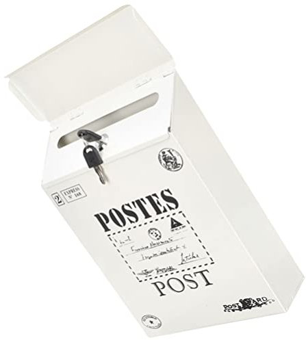 Happyyami Vintage Wandbriefkasten Aus Rustikaler Postkasten Für Wandmontage Ländlicher Stil Robuste Eisenbriefbox Cremefarbe